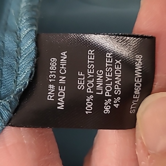 Thirty Thirty Teal Mini Dress with Sheer Poof Sleeves & Smocked Back size XL - Picture 5 of 8